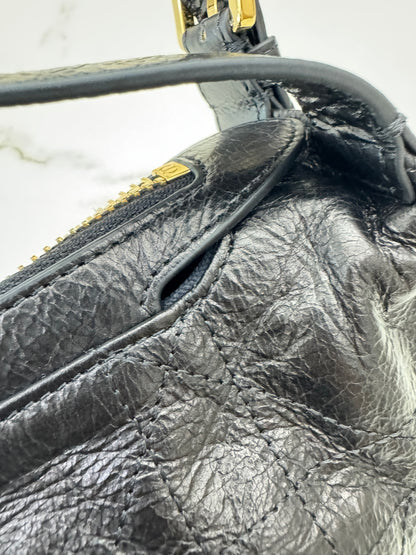 DIOR D-Journey Small 黑色油臘皮