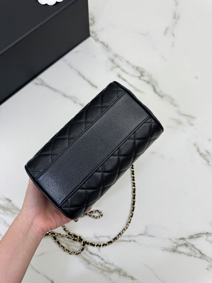 CHANEL 25P保齡球 黑色牛皮￼