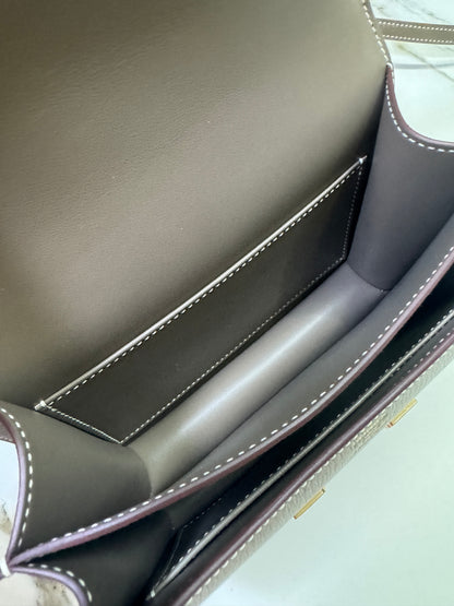 HERMES Mini Constance 大象灰山羊皮 金扣 Etoupe GHW