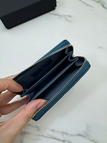 CHANEL 18S珠光藍 拉鏈零錢包 Iridescent Blue Coin Purse【Limited Edition】