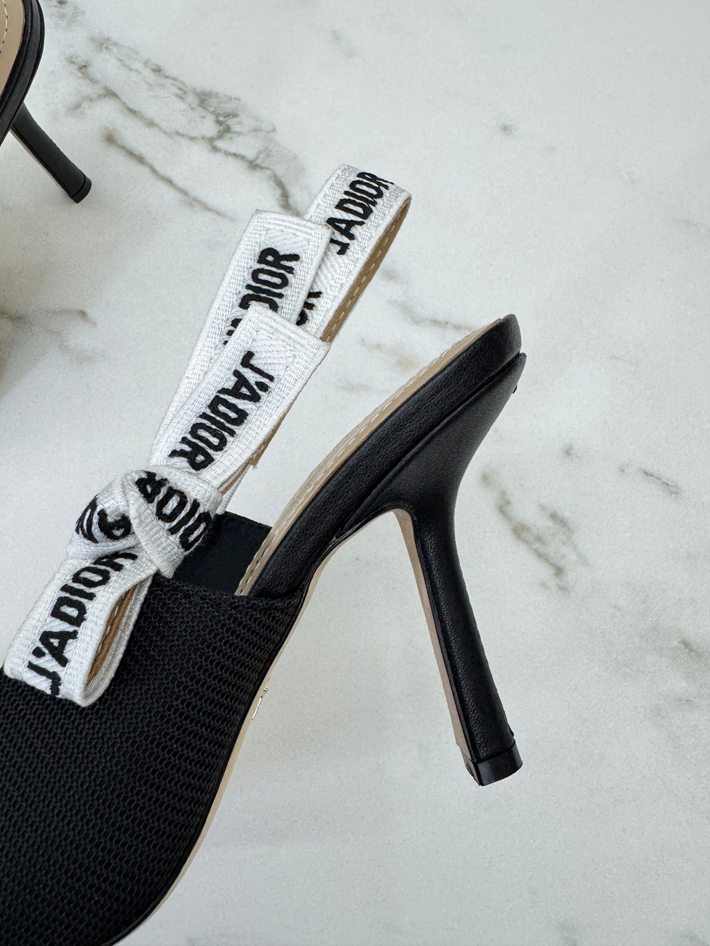 DIOR J'adior Slingback 黑色科技布 10cm