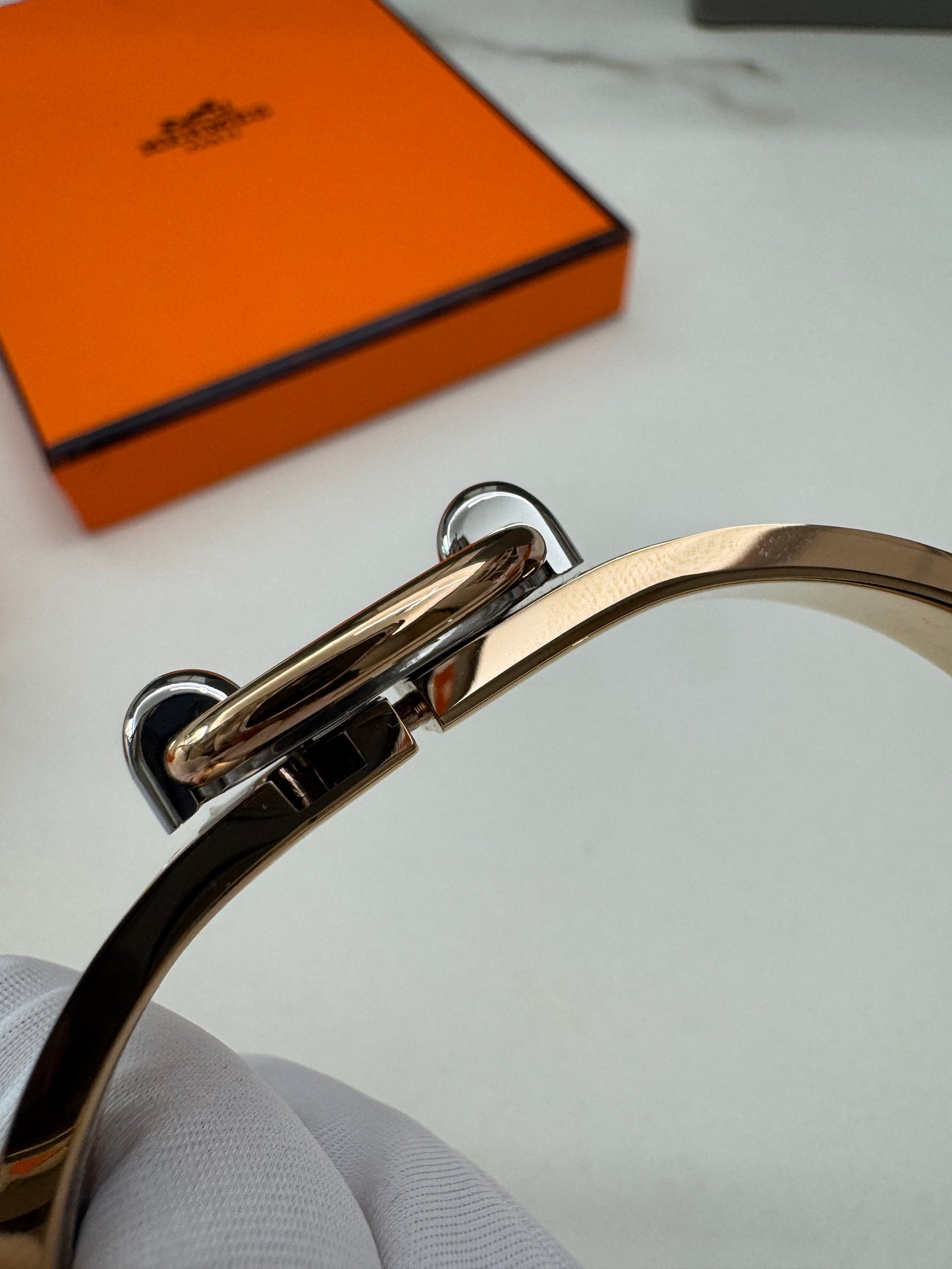 HERMES Mini Clic Chaine d’Ancre Bracelet 粉紅色玫瑰金手鐲