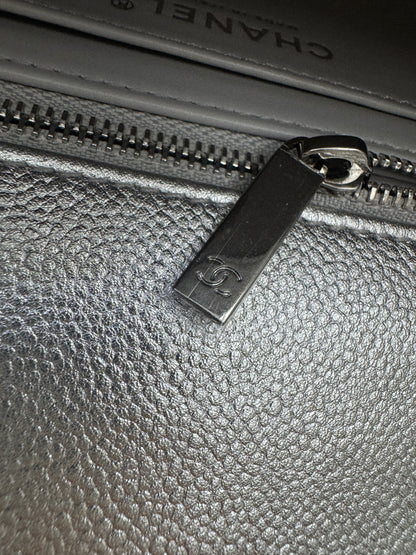 CHANEL 25B調節扣 銀色方胖子 Mini CF Square Caviar Calfskin