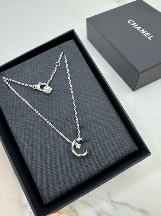 CHANEL Coco Crush 白金色 月亮項鏈