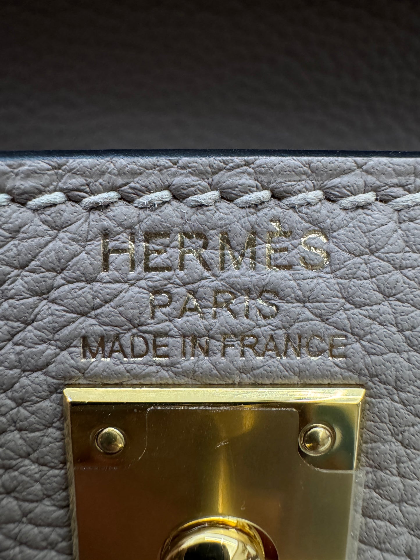 HERMES Kelly 25 斑鳩灰金扣 內縫 Togo 81 Gris Tourterelle GHW