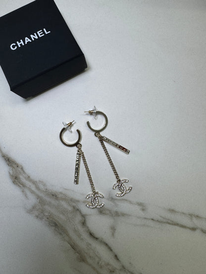 CHANEL 21P 淺金色流蘇耳環