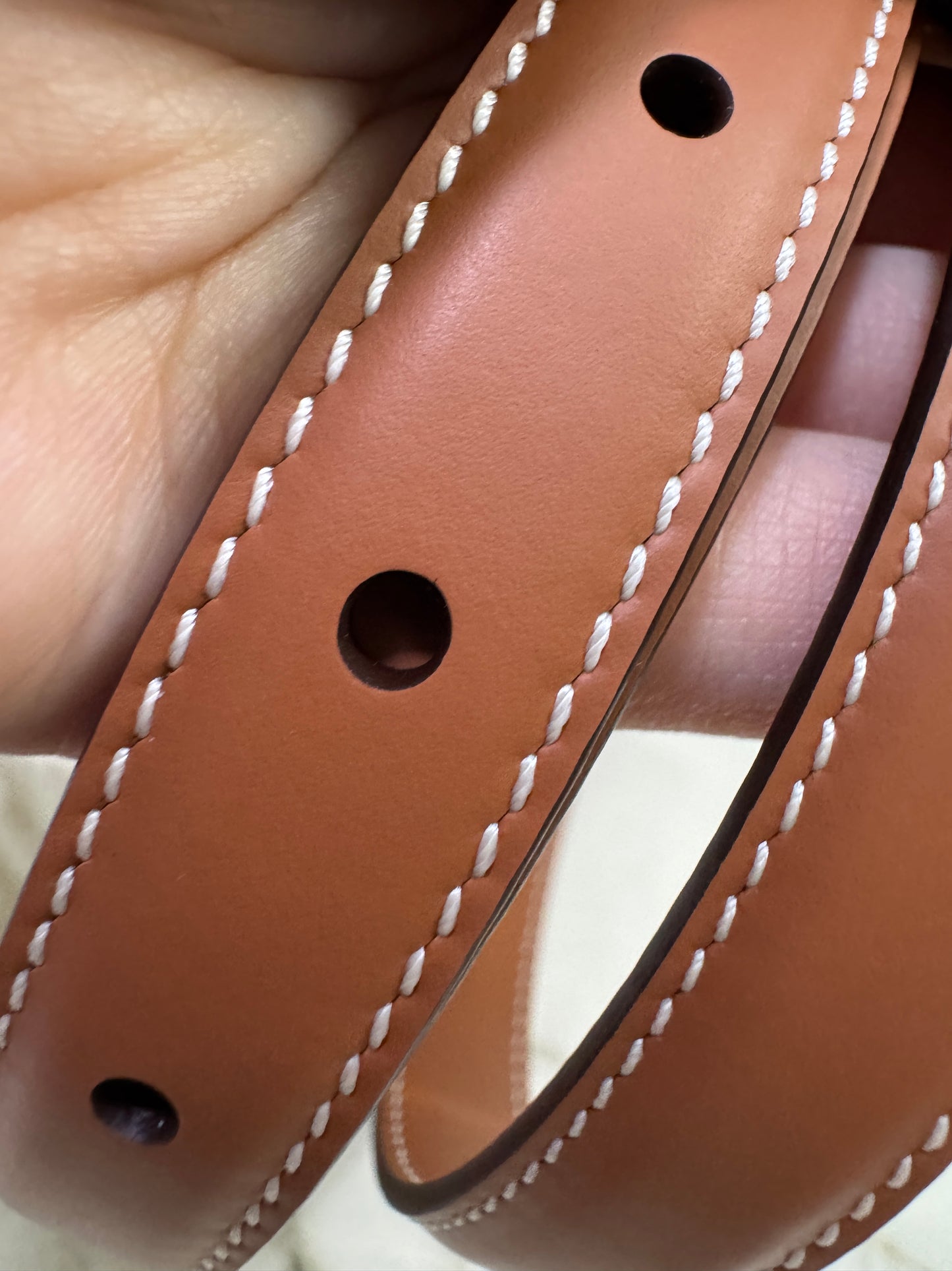 CELINE Triomphe 凱旋門皮帶1.8cm 金扣 棕色