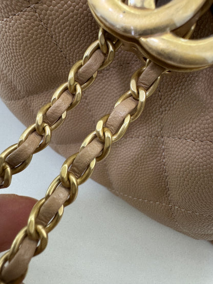 CHANEL Mini 25Bag 奶茶杏荔枝皮 Caviar Calfskin