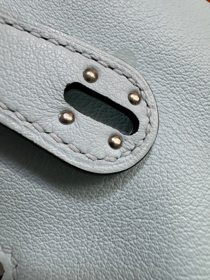 HERMES Mini Lindy 霧霾藍T0 銀扣 swift