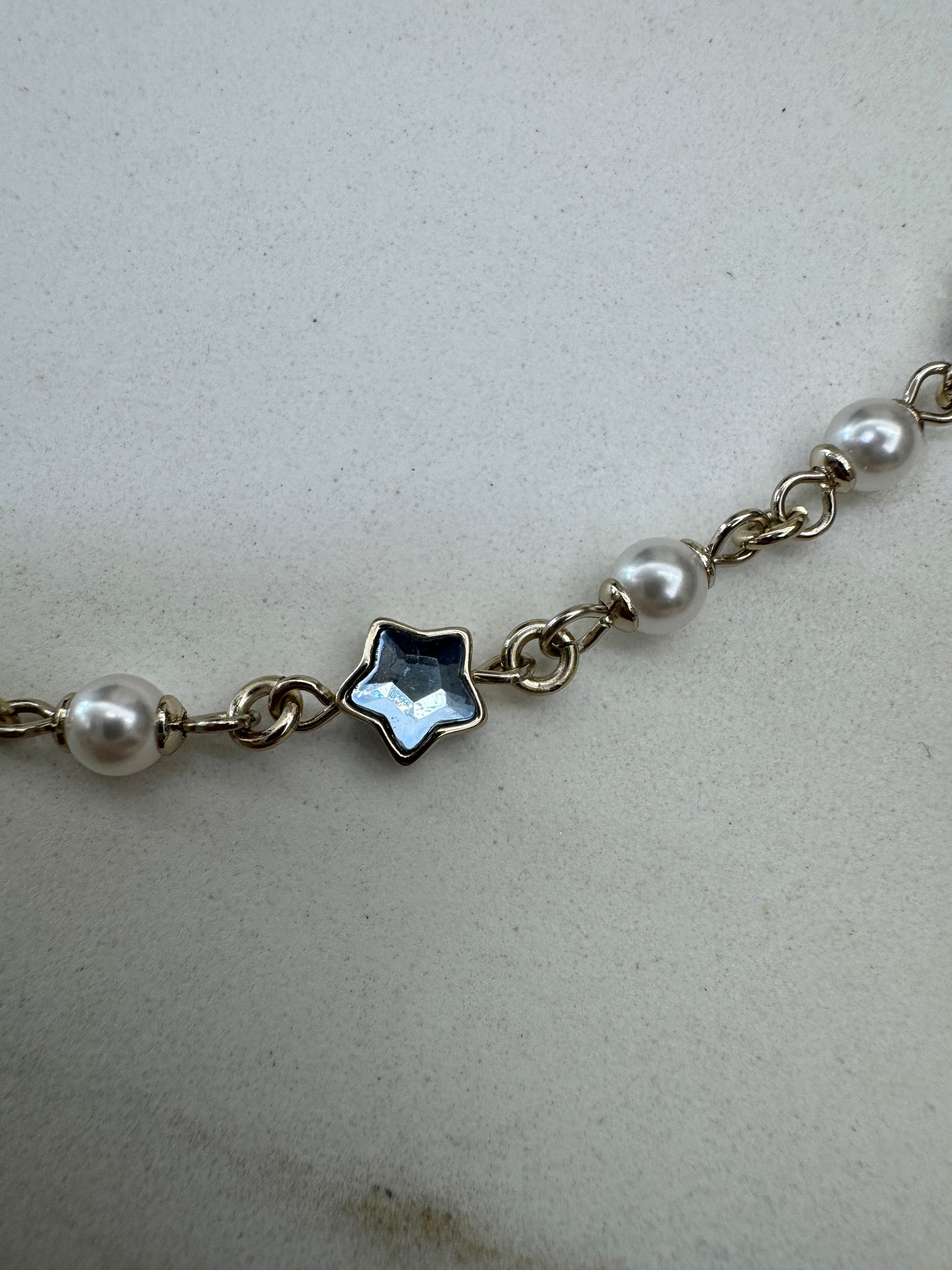 CHANEL 25P 星星水晶拼珍珠項鏈