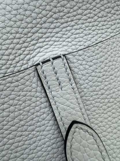 HERMES Halzan 25 聖杯藍銀扣 Bleu Pale