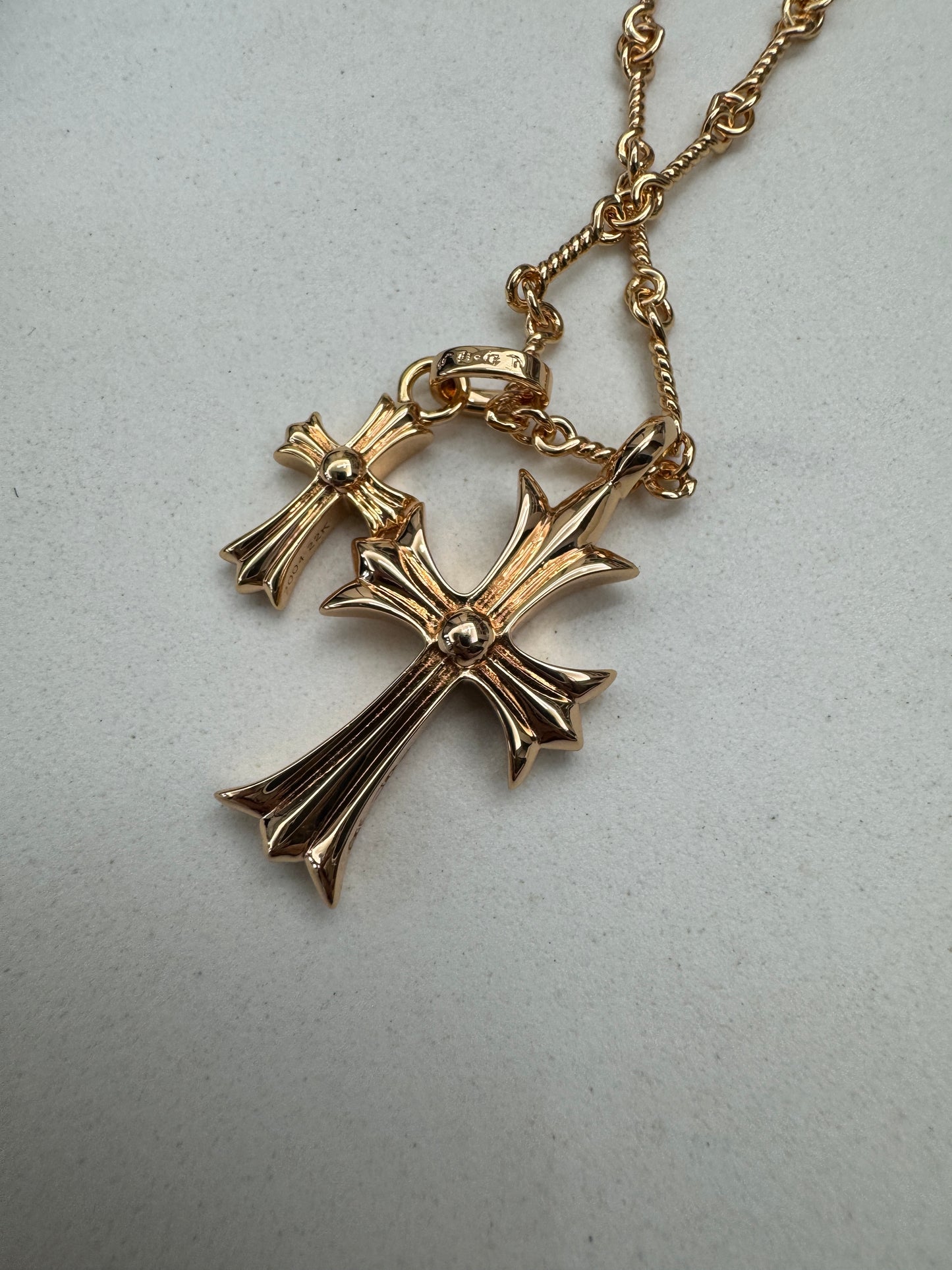 CHROME HEARTS 十字架 玫瑰金項鏈