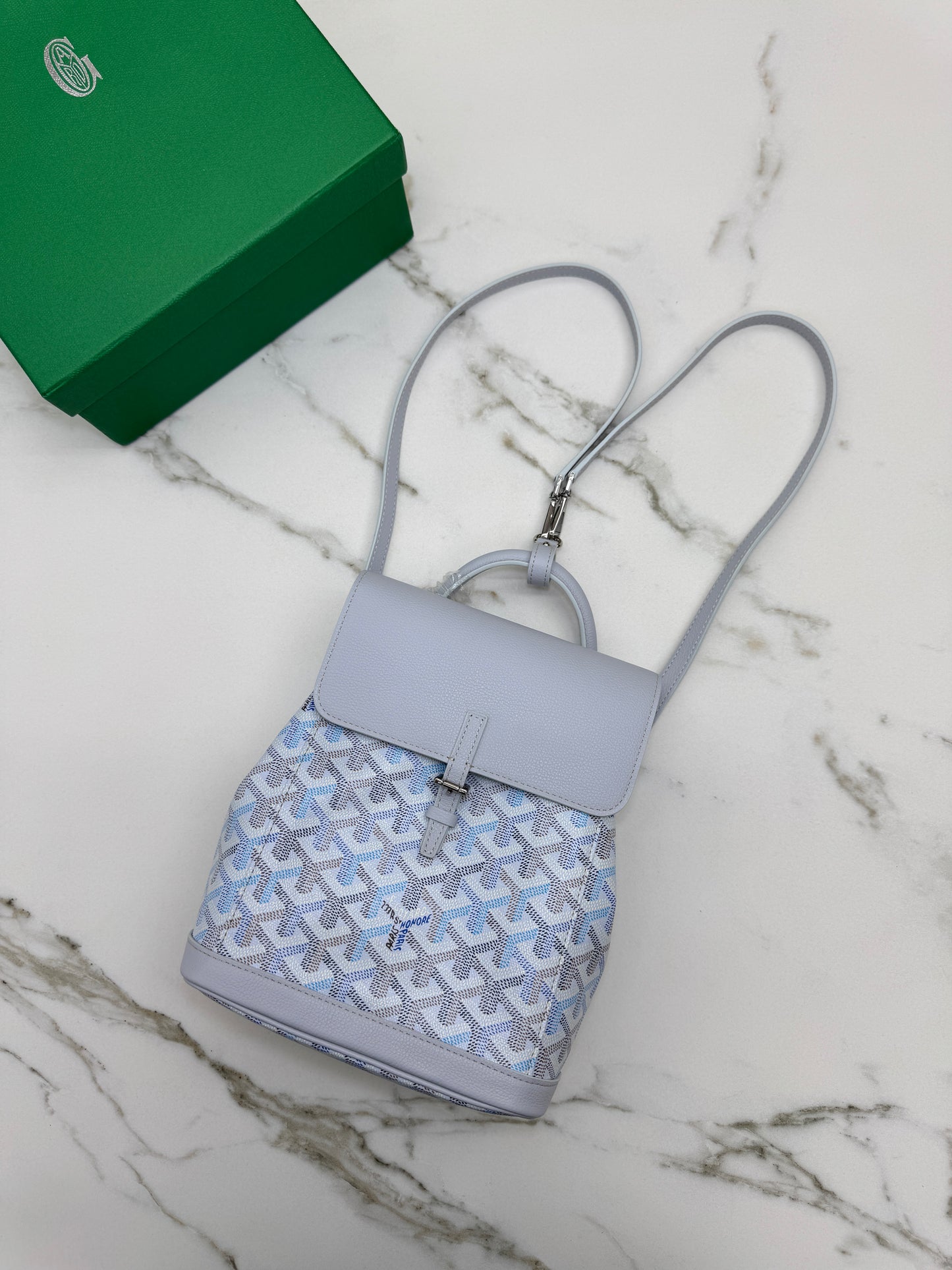 GOYARD 冰川藍 Mini Alpin Backpack Polar Blue