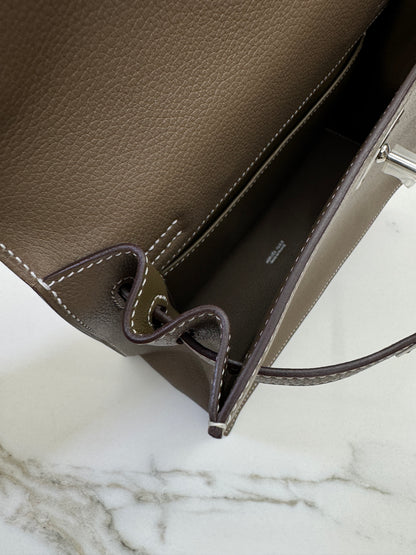 HERMES Kelly Danse 大象灰銀扣 Etoupe PHW