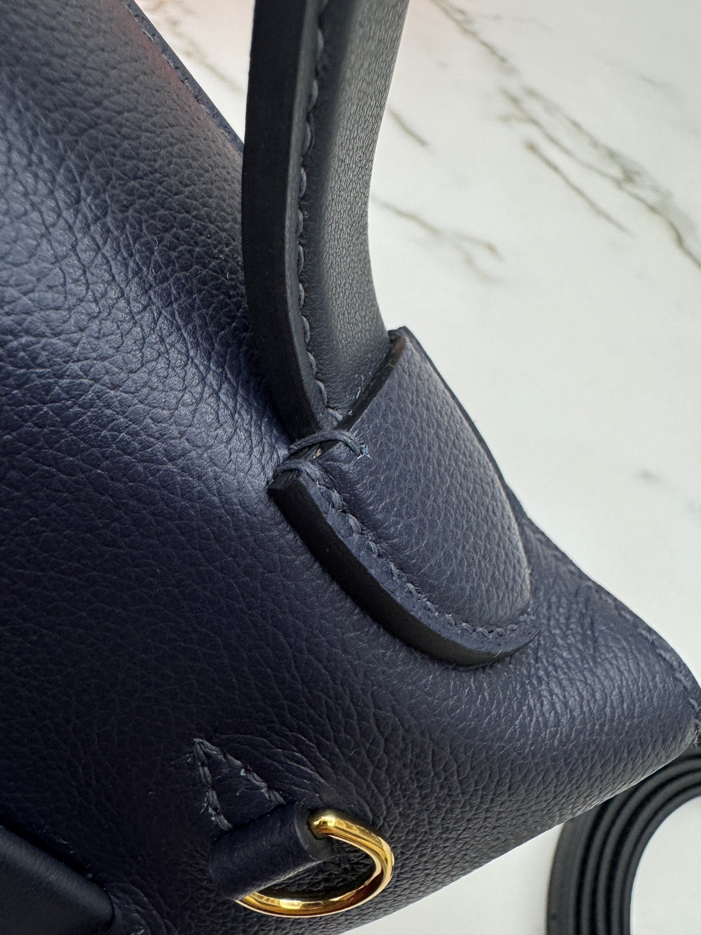HERMES Mini 2424 午夜藍金扣 Evercolor 2Z Bleu Nuit GHW