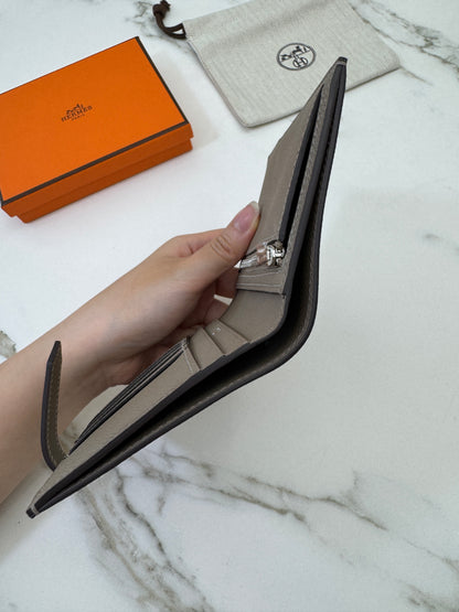 HERMES Bearn Wallet 瀝青灰銀扣 Epsom M8 Gris Asphalt PHW