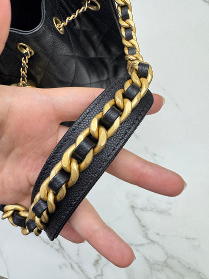 CHANEL 25Bag Medium 黑色荔枝皮