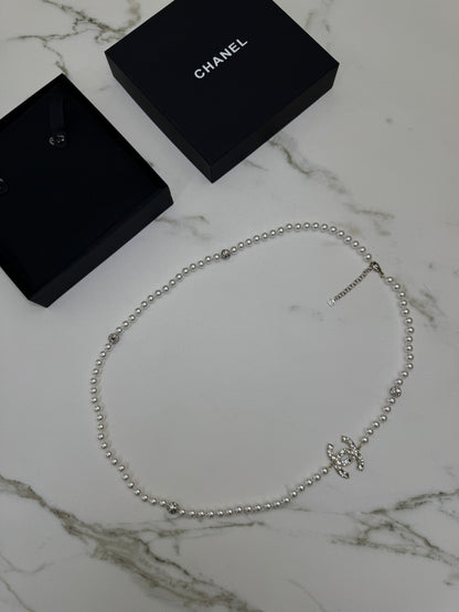 CHANEL 25P 珍珠水晶球毛衣鏈