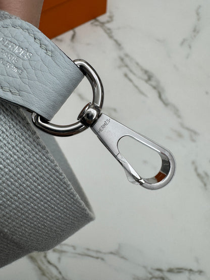HERMES Mini Evelyne 霧霾藍銀扣 T0 Bleu Brume PHW