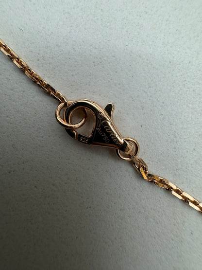 CARTIER Love 雙環粉藍寶玫瑰金項鏈