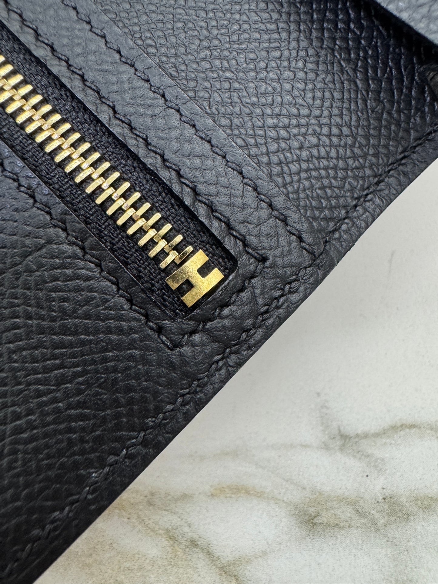 HERMES Bearn Wallet Black Epsom GHW
