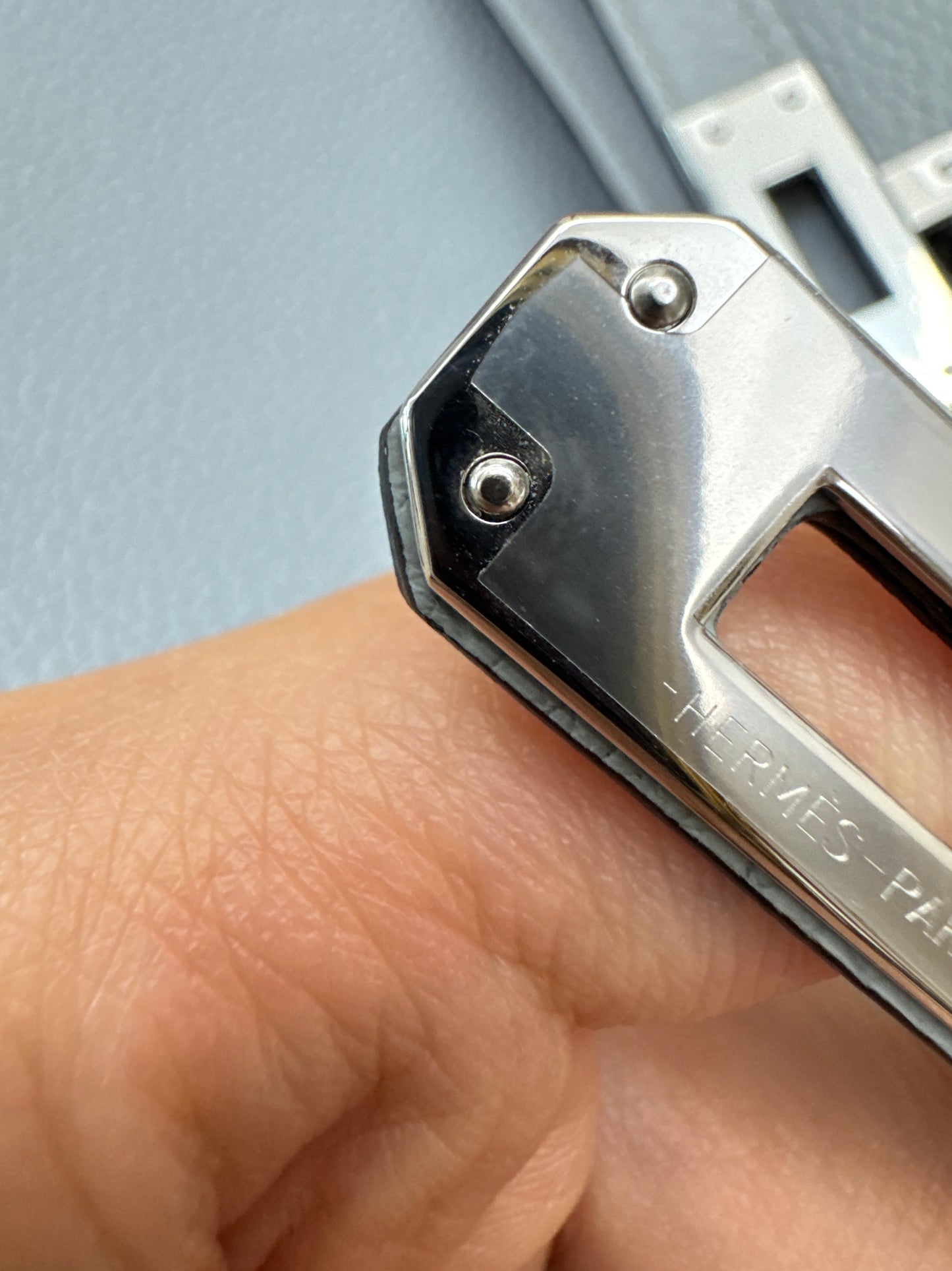 HERMES Kelly 25 Togo內縫 木偶灰銀扣 Gris Pantin PHW