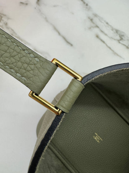HERMES Picotin Lock 18 鼠尾草綠金扣 Q1 Sauge GHW￼