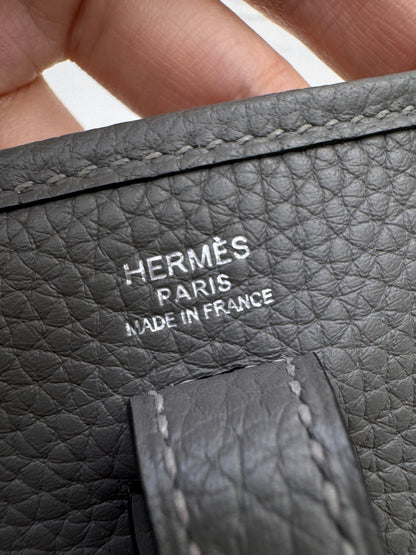HERMES Mini Evelyne 積雨雲灰銀扣 Gris Meyer PHW