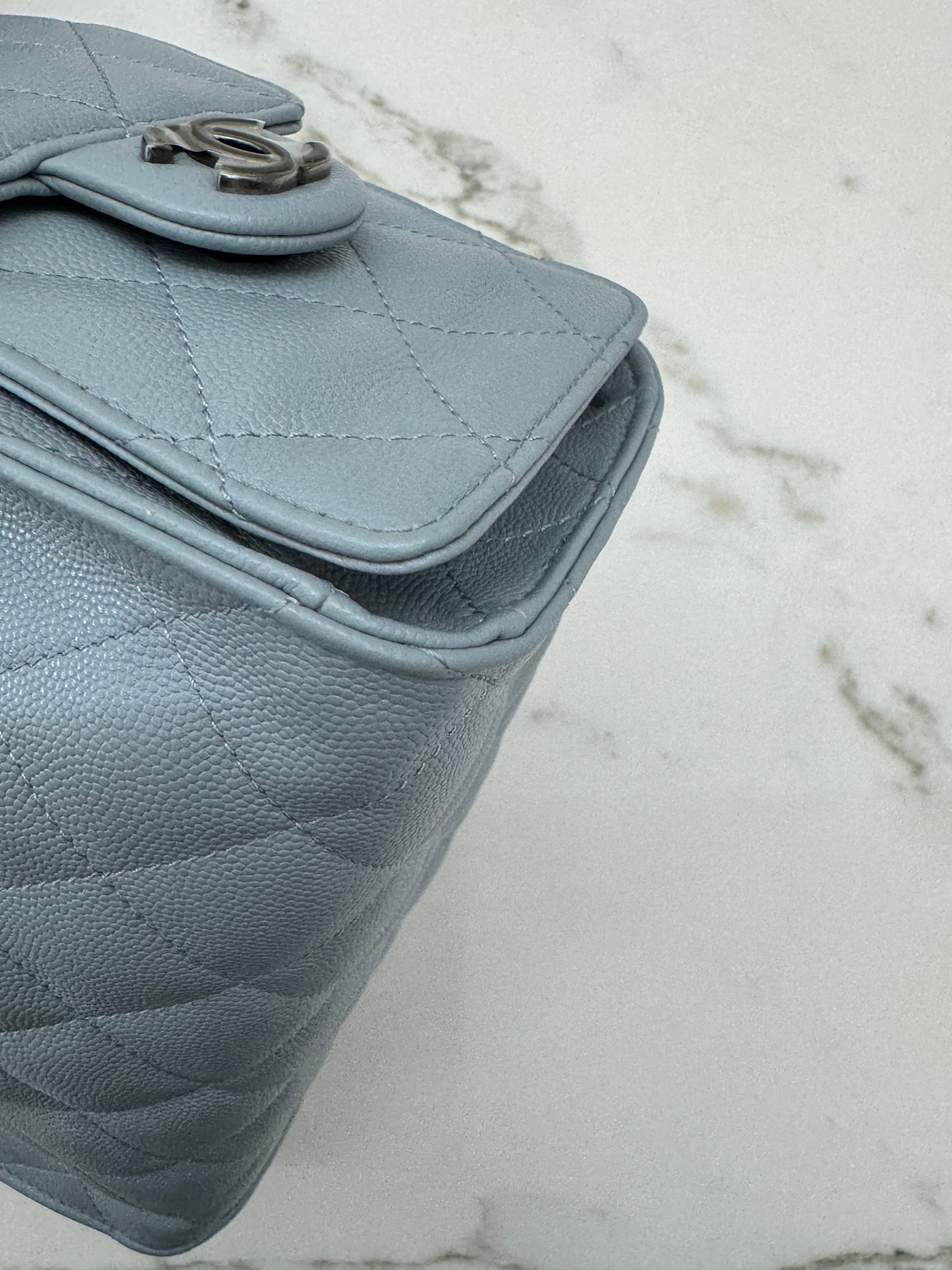 CHANEL Mini 25 Bag 霧霾藍銀扣