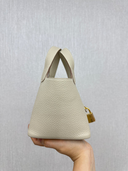 HERMES Picotin Lock 14 奶昔白金扣 TC Craie GHW