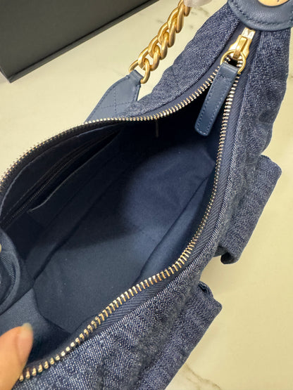 CHANEL 25C 深藍牛仔 Hobo Small