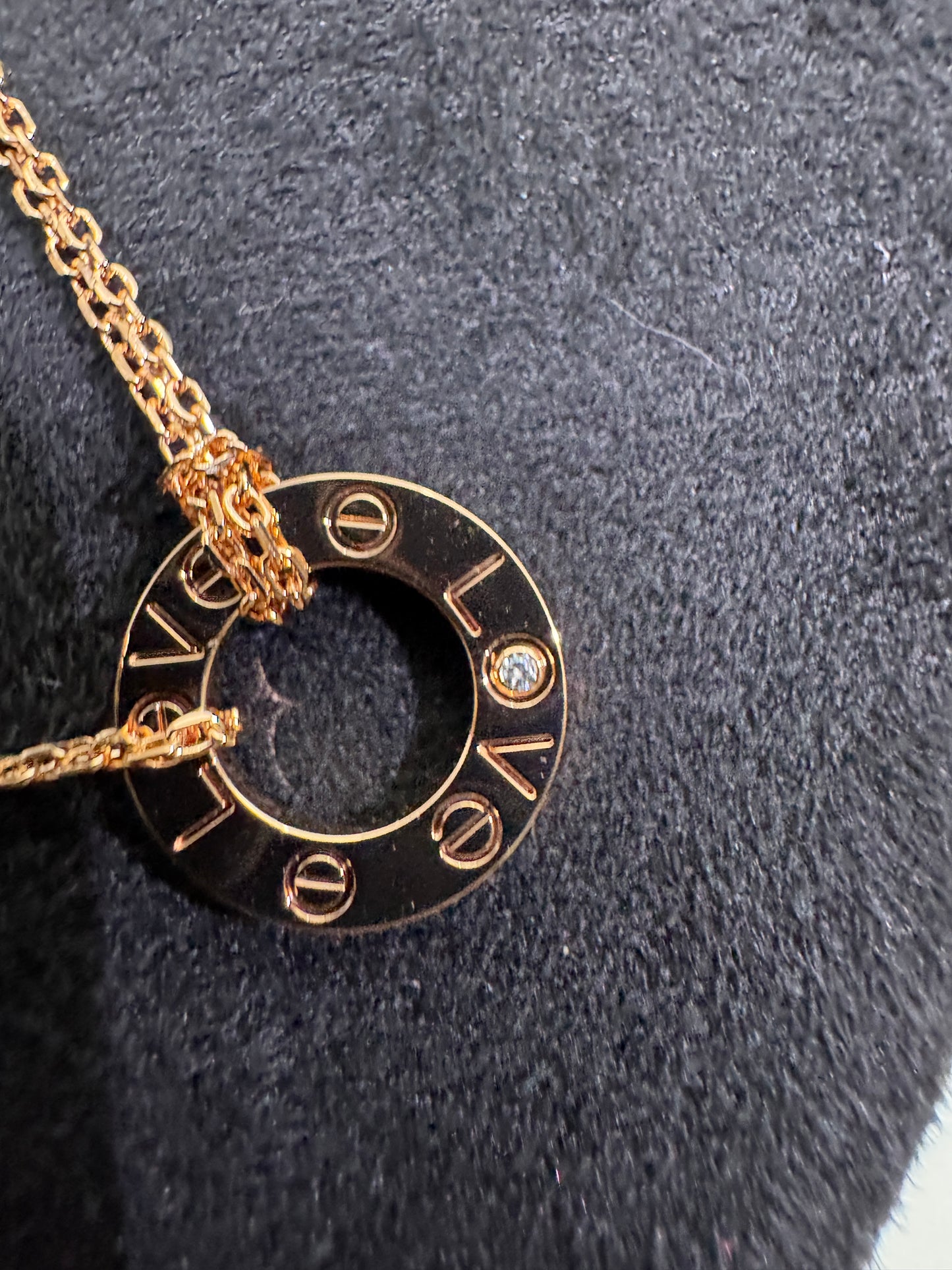 CARTIER Love 小圓餅雙層項鏈 玫瑰金色