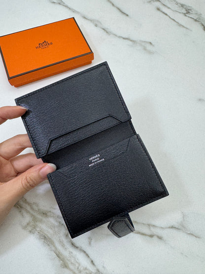 BEARN Mini Wallet 黑色山羊皮 Noir Chevre Mysore PHW