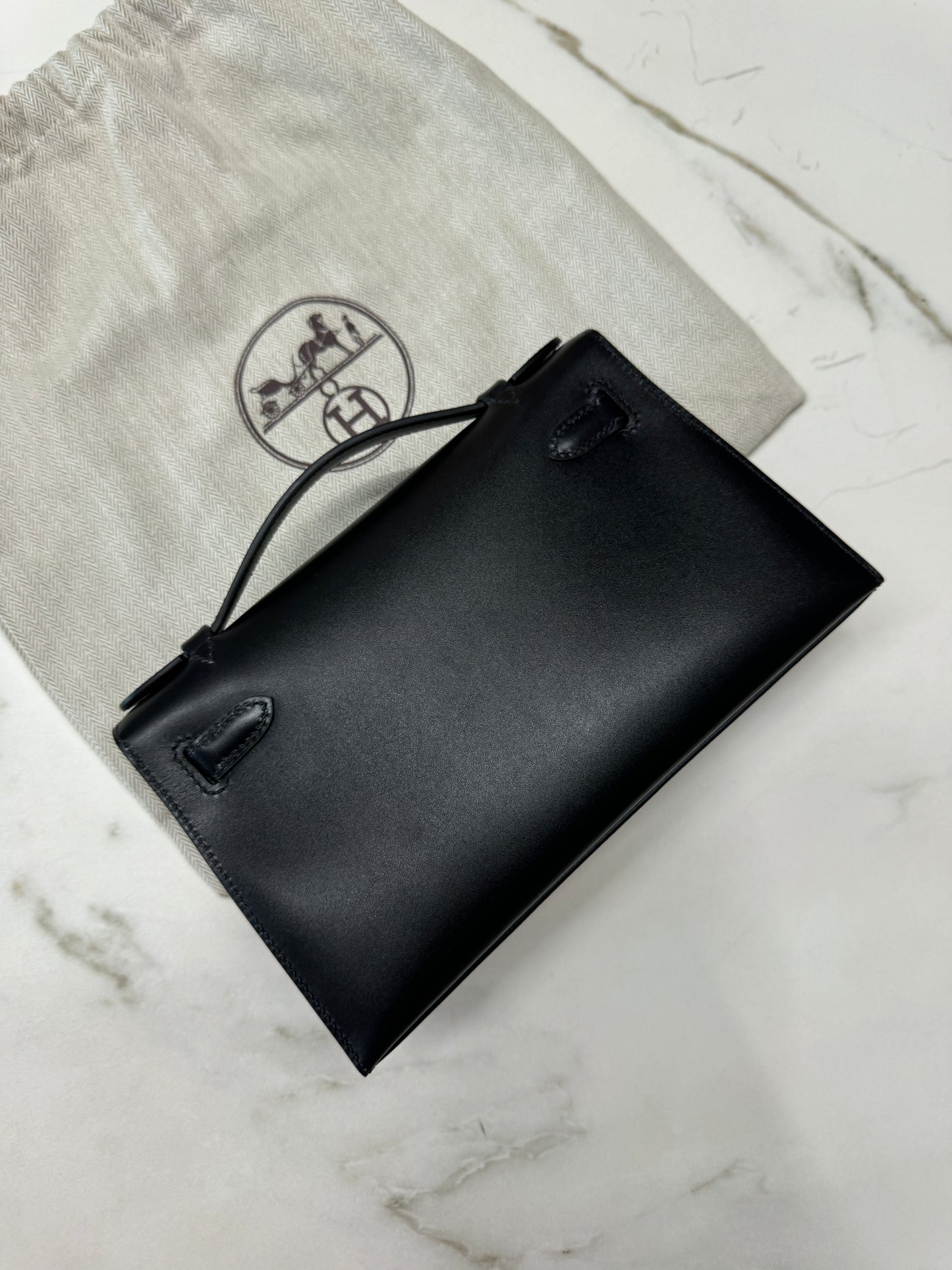 HERMES Mini Kelly 一代 黑金box皮 Kelly Pochette