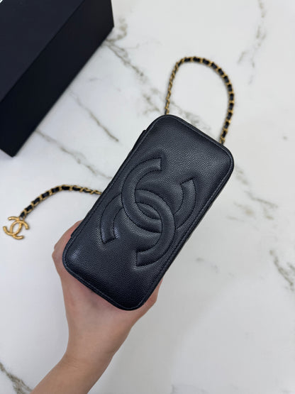 CHANEL 24S 調節扣 珠光黑長盒子