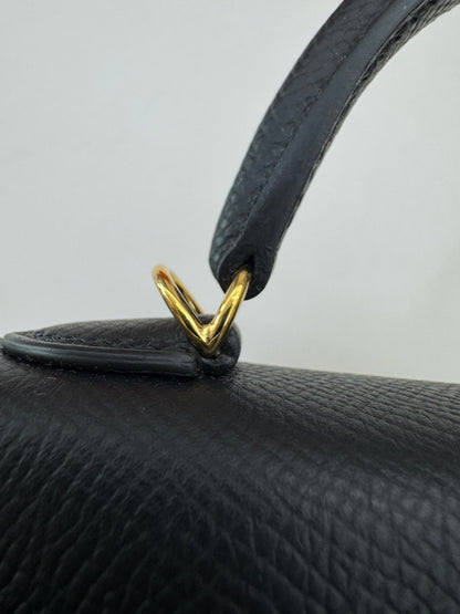 HERMES Mini Kelly II 黑金 Epsom Noir GHW