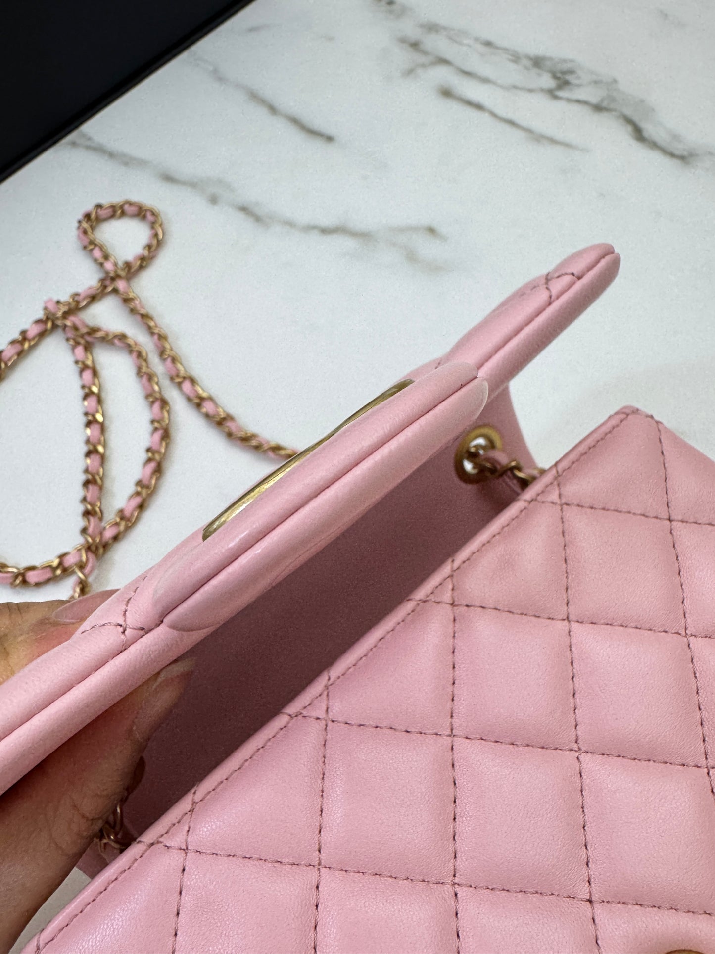 CHANEL 25B調節扣 Mini CF 17 粉紅色