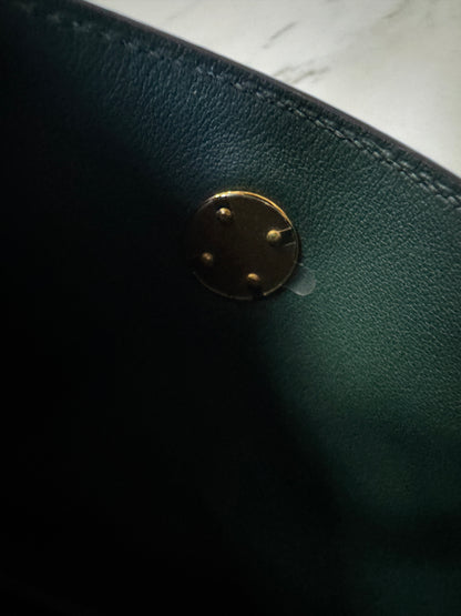 HERMES Mini Lindy II 深綠色 金扣 67 Vert Fonce TC GHW