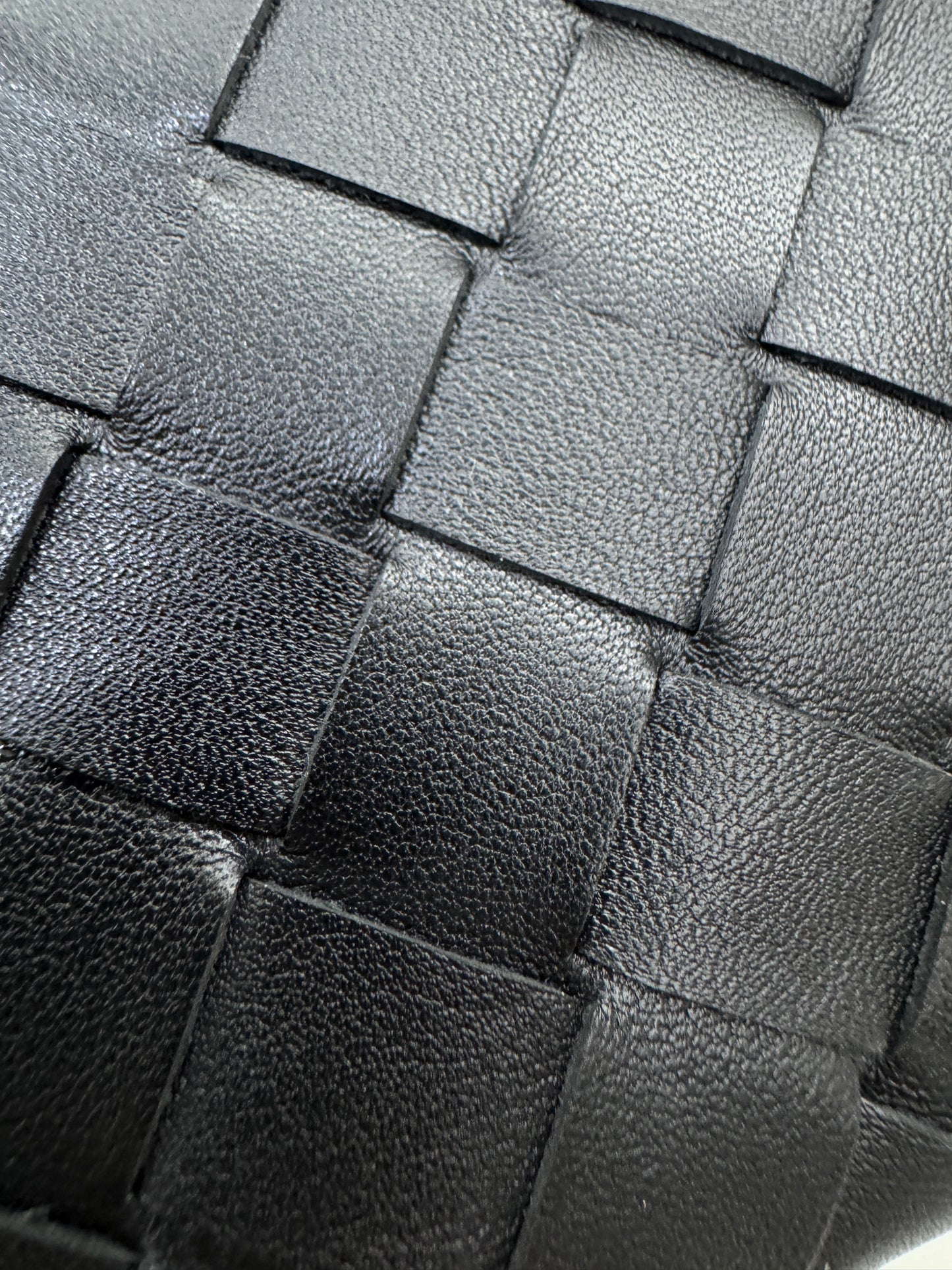 BV Intrecciato Mini Bag with Flap Black
