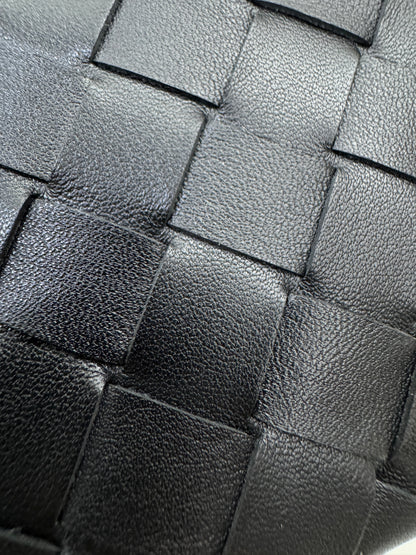 BV Intrecciato Mini Bag with Flap Black