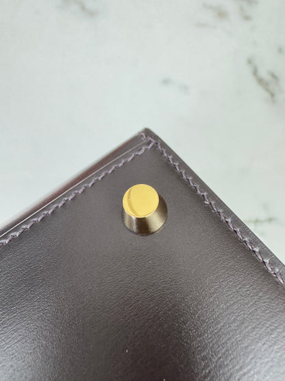 HERMES Kelly 25 烏木色Box皮金扣 外縫 Ebene Box Leather Seilier GHW