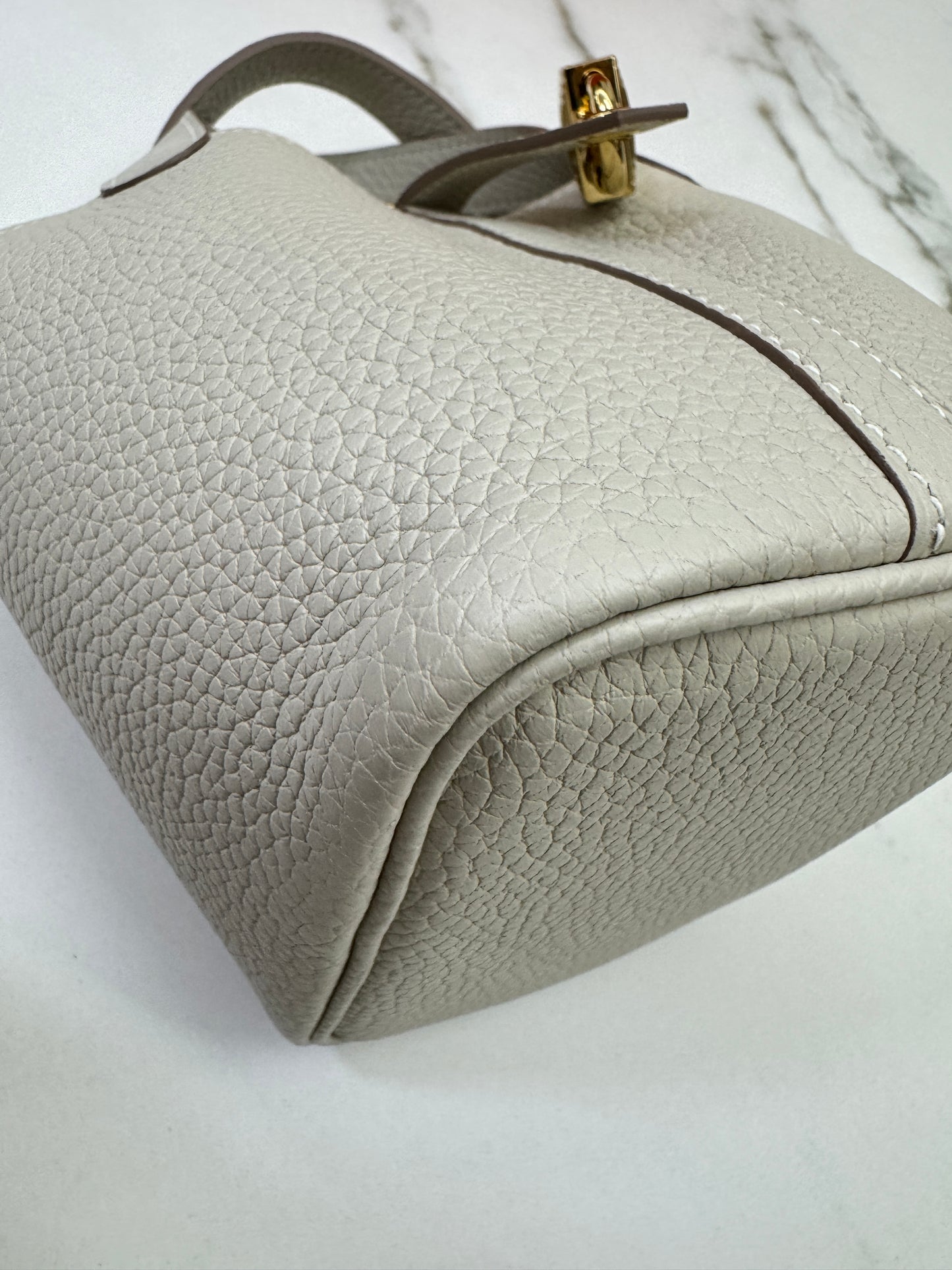 HERMES Picotin Lock 14 奶昔白金扣 TC Craie GHW