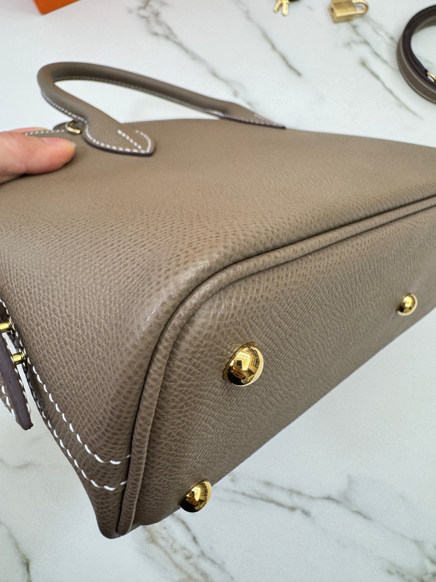 HERMES Bolide 25 大象灰金扣 Epsom Etoupe GHW