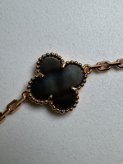 VCA Vintage Alhambra Bracelet 五花灰貝母拼鑽 玫瑰金手鏈