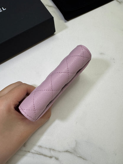 CHANEL 24A粉紫 新版拉鏈 CF Cardholder