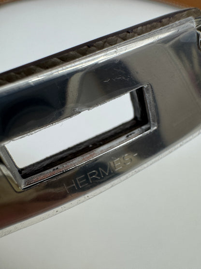 HERMES Kelly Belt 大象灰銀扣（手縫蠟線）