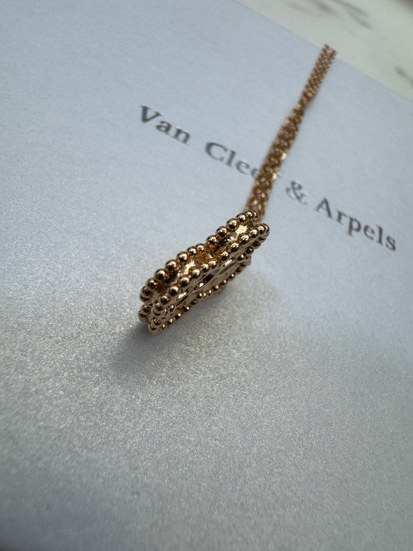 VCA Vintage Alhambra Necklace 滿鑽玫瑰金項鏈