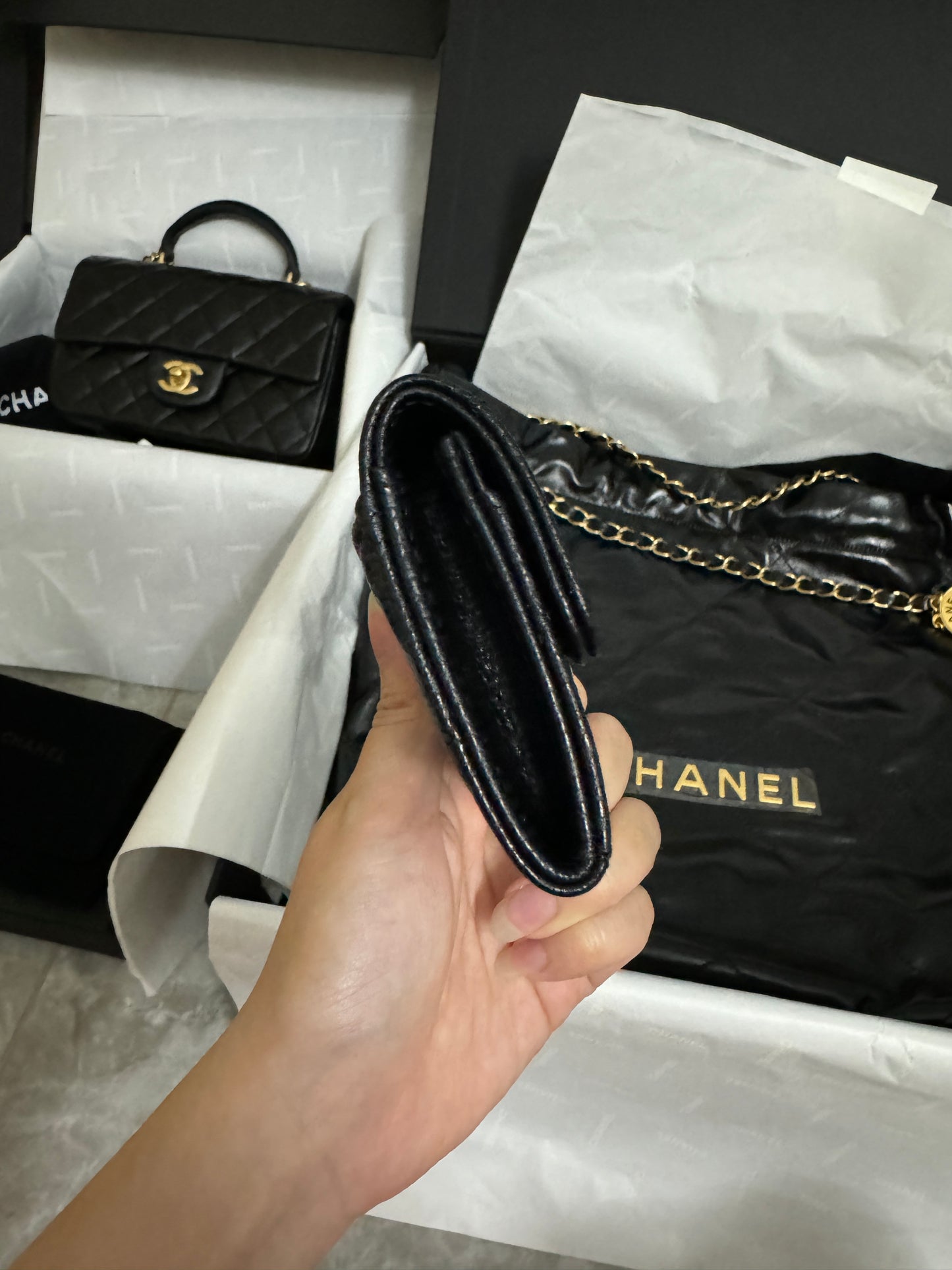 CHANEL 經典CF卡包 黑色牛皮