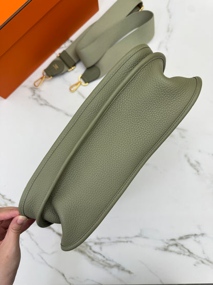 HERMES Evelyne 33 鼠尾草綠金扣 Q1 Sauge GHW