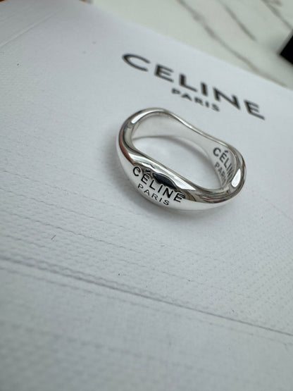 CELINE 銀色波浪戒指